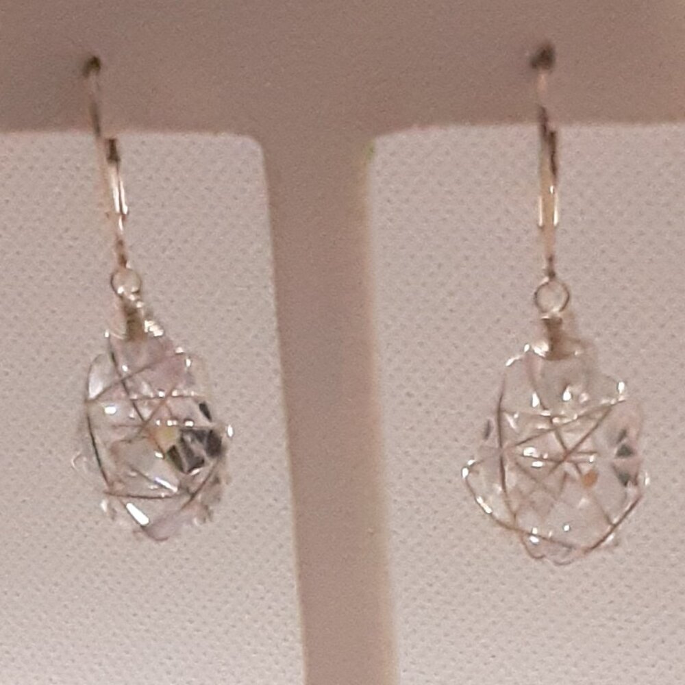 Designer Nina Nyugen -- New sterling silver and wrapped crystal drop earrings - Picture 5 of 10